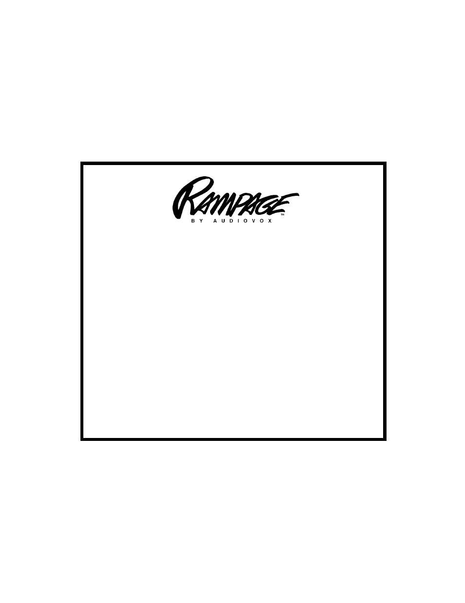 Audiovox Rampage AA-939 User Manual | 12 pages