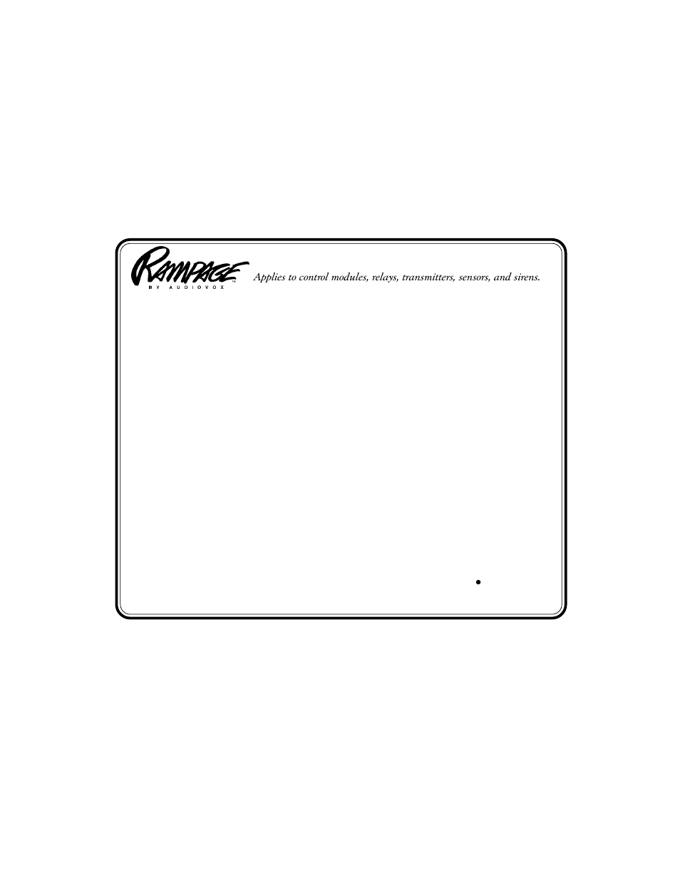 12 month limited warranty | Audiovox Rampage AA-939 User Manual | Page 12 / 12