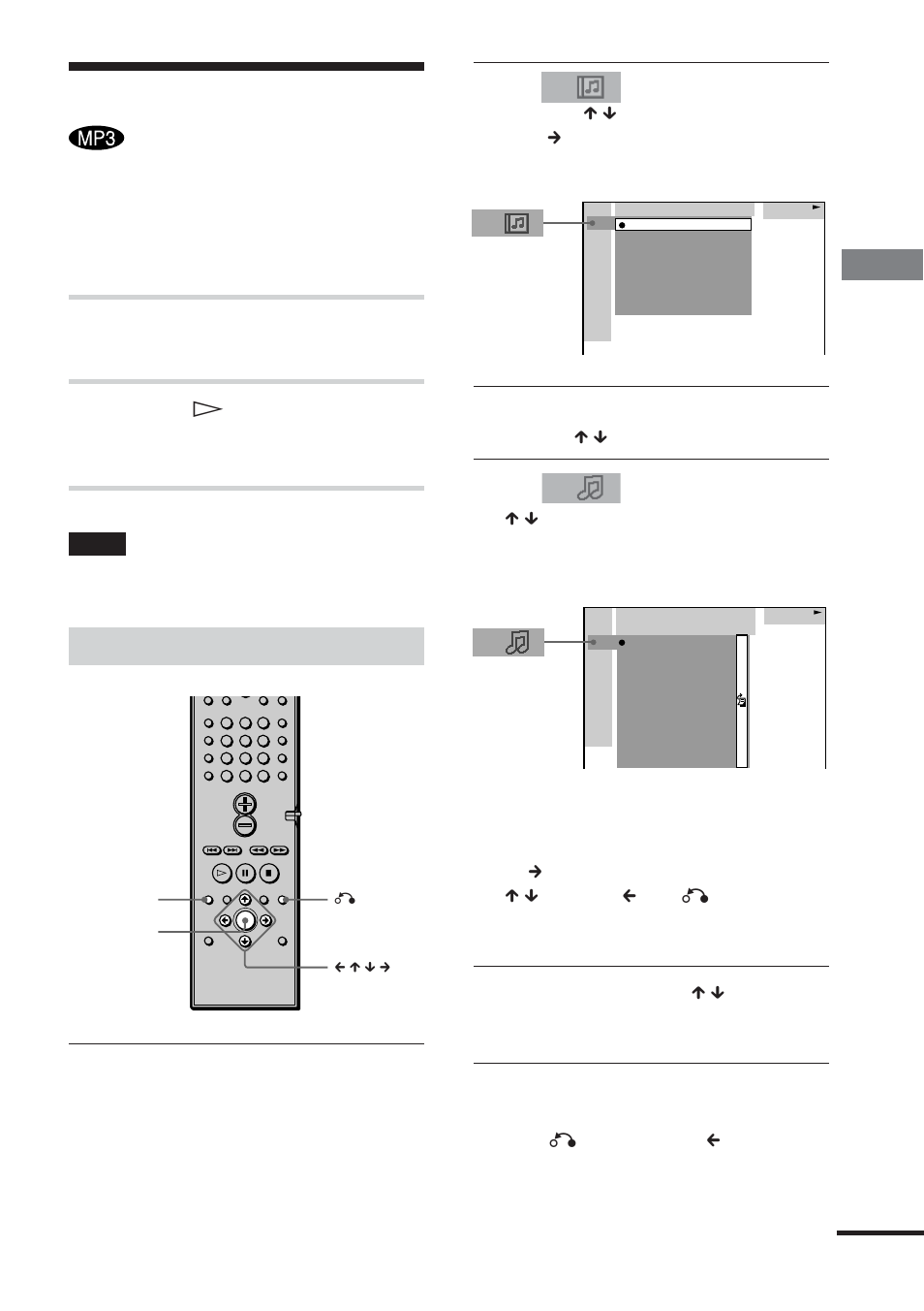 Spela upp ett mp3-spår, Spela skiv or, Sätt in en skiva med mp3-filer i systemet | Tryck på h, Välja album och spår | Sony DAV-DS1000 User Manual | Page 127 / 344
