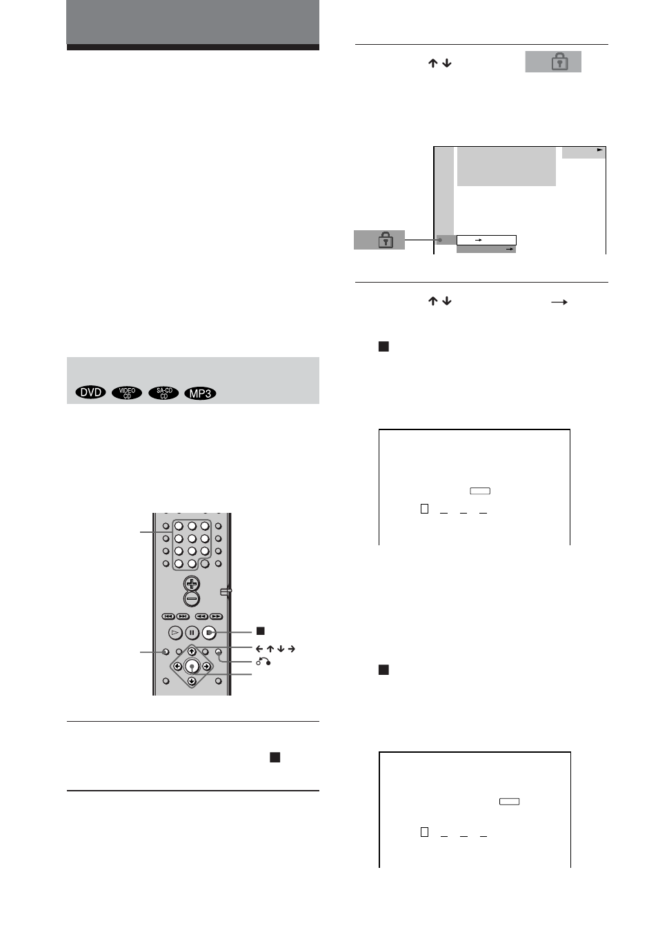Låsa skivor, Anpassat barnlås, barnlås), Anpassat barnlås | Sony DAV-DS1000 User Manual | Page 144 / 344