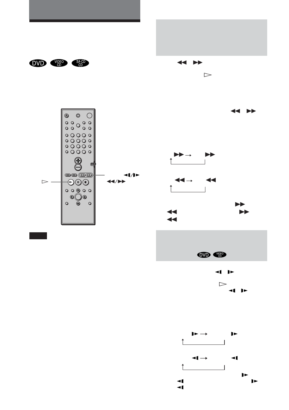 Ricerca di un punto particolare di un disco, Ricerca, riproduzione al rallentatore) | Sony DAV-DS1000 User Manual | Page 218 / 344