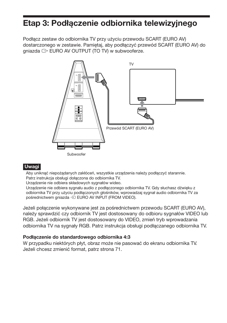 Etap 3: podłączenie odbiornika telewizyjnego | Sony DAV-DS1000 User Manual | Page 284 / 344