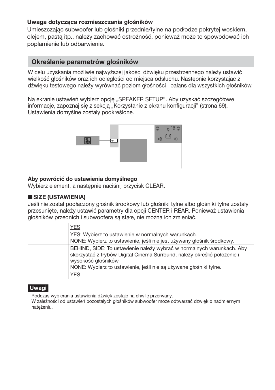 Określanie parametrów głośników | Sony DAV-DS1000 User Manual | Page 288 / 344