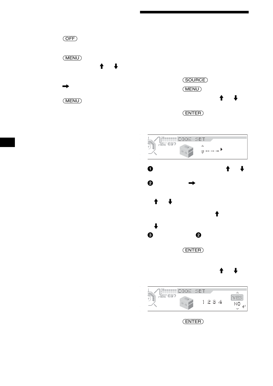 Réglage du code de sécurité | Sony CDX-M850MP User Manual | Page 100 / 178