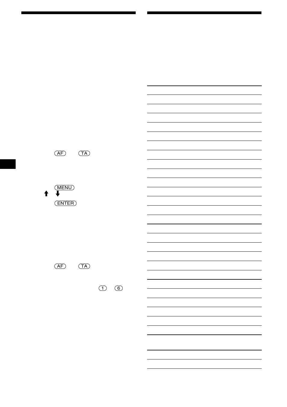 Preselezione di stazioni rds con, Impostazione af e ta, Sintonizzazione delle stazioni in base al tipo di | Programma — pty | Sony CDX-M850MP User Manual | Page 126 / 178