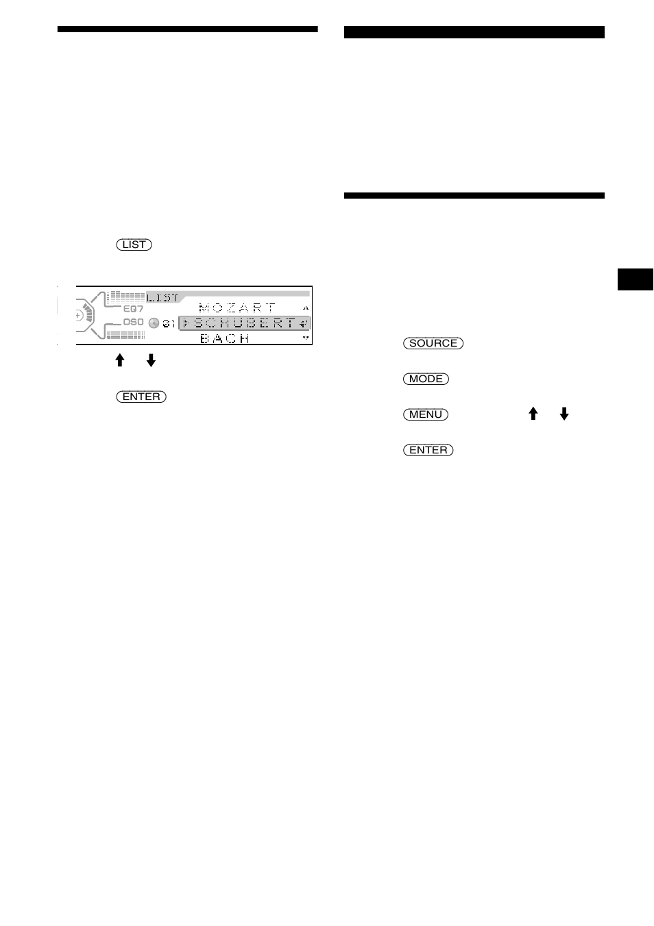 Locating a disc by name, Radio, Storing stations automatically | Best tuning memory (btm), List-up, 15 locating a disc by name | Sony CDX-M850MP User Manual | Page 15 / 178