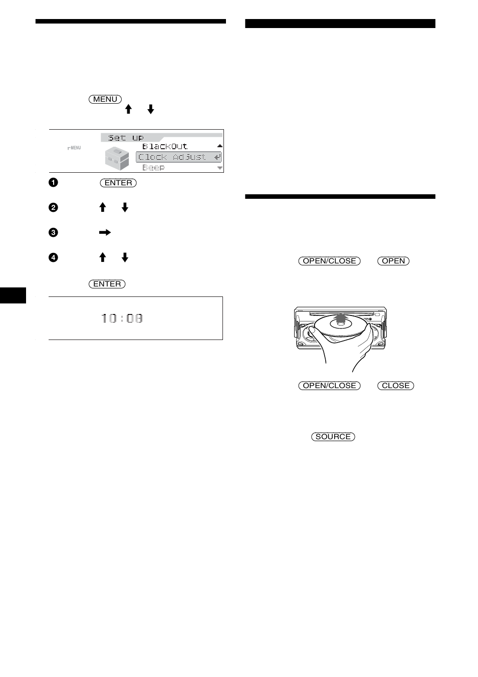 Klok instellen, Cd-speler cd/md-apparaat (los verkrijgbaar), Een disc afspelen | S 10, 10 klok instellen | Sony CDX-M850MP User Manual | Page 152 / 178