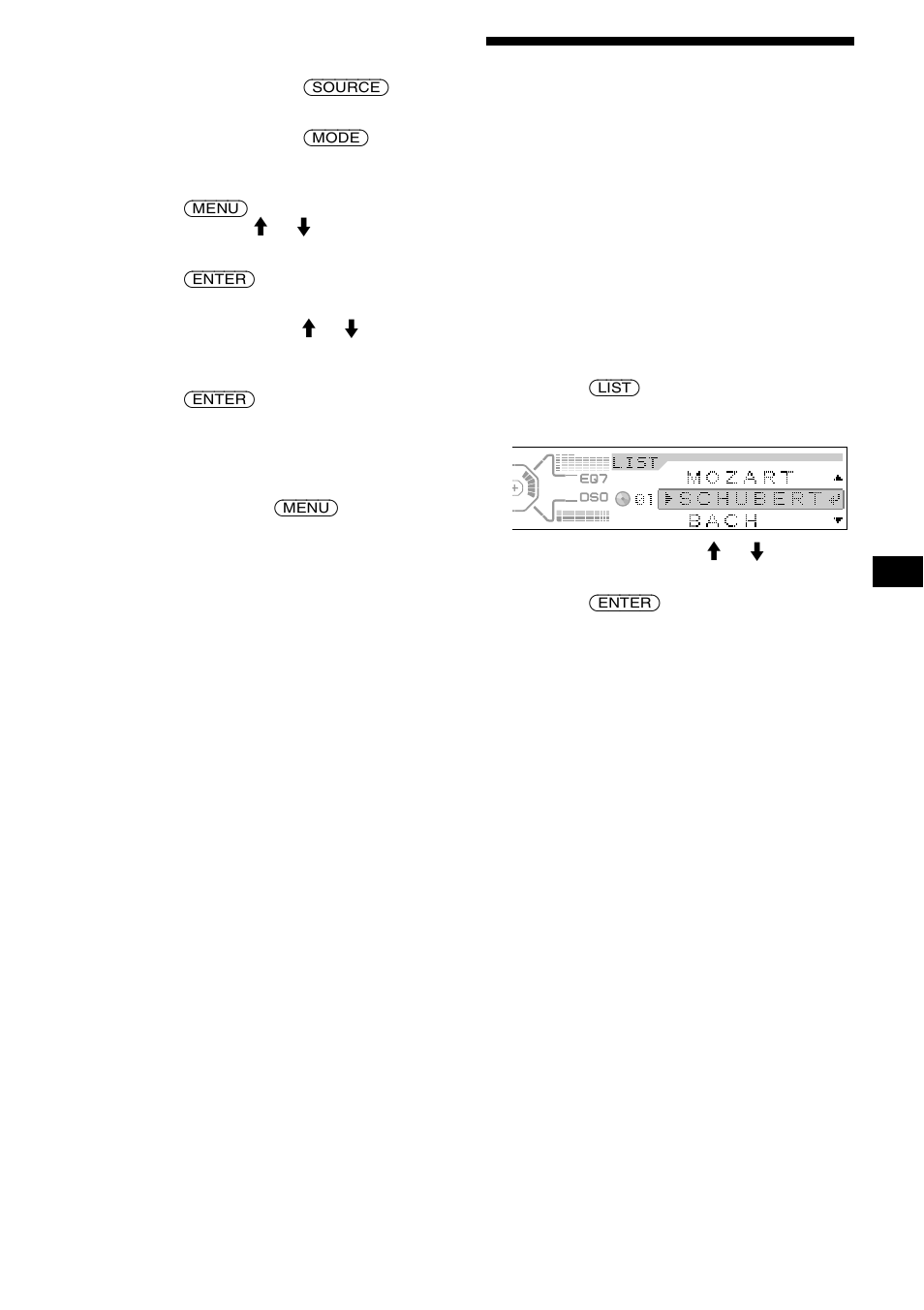 Een disc zoeken op naam, List-up | Sony CDX-M850MP User Manual | Page 157 / 178