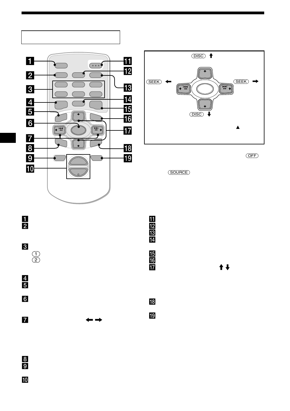 Lage und funktion der teile und bedienelemente, Lage und funktion der teile und, Bedienelemente | 4lage und funktion der teile und bedienelemente, Kartenfernbedienung rm-x111 | Sony CDX-M850MP User Manual | Page 38 / 178