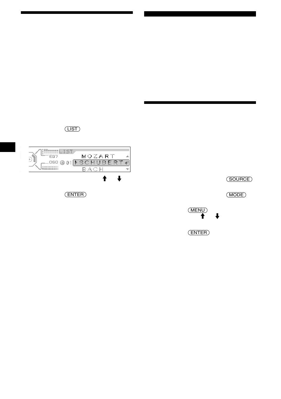 Recherche d’un disque par son nom, Radio, Mémorisation automatique des stations | Mémorisation des meilleurs accords (btm), Affichage automatique des titres, 16 recherche d’un disque par son nom | Sony CDX-M850MP User Manual | Page 86 / 178