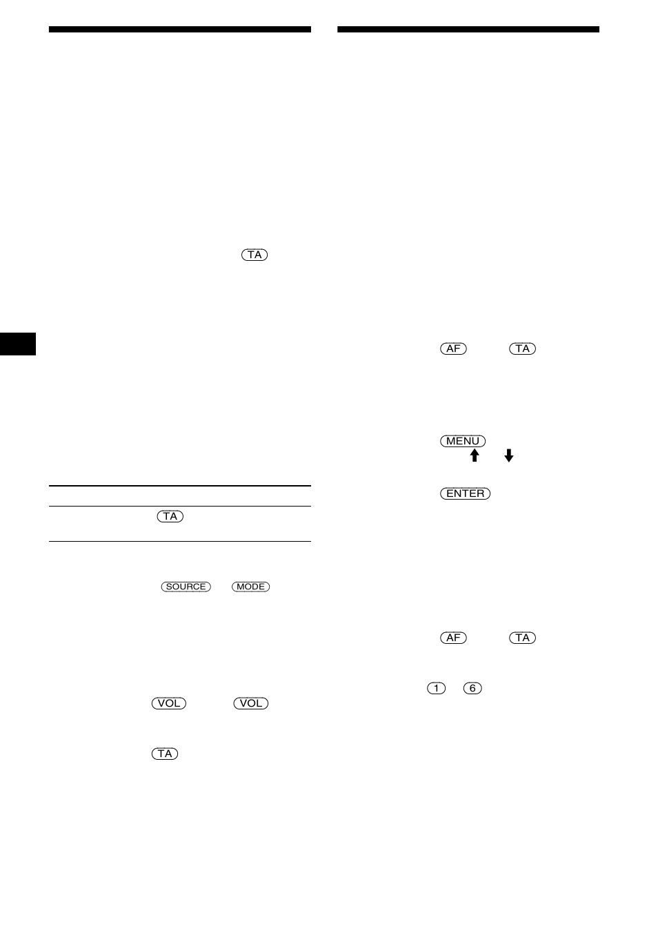 Réception de messages de radioguidage, Ta/tp, Préréglage des stations rds avec les | Réglages af et ta, 20 réception de messages de radioguidage | Sony CDX-M850MP User Manual | Page 90 / 178