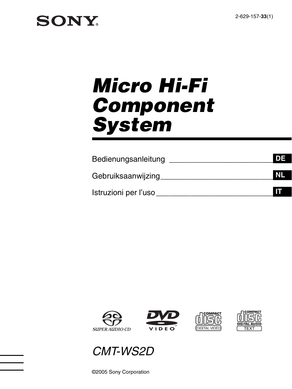 Sony CMT-WS2D User Manual | 244 pages