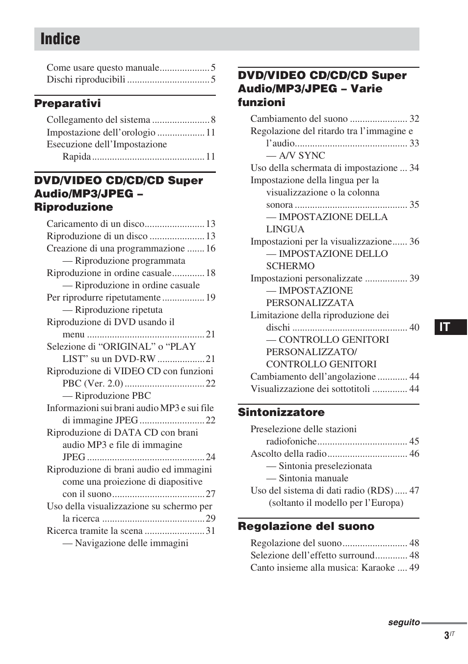 Indice | Sony CMT-WS2D User Manual | Page 167 / 244
