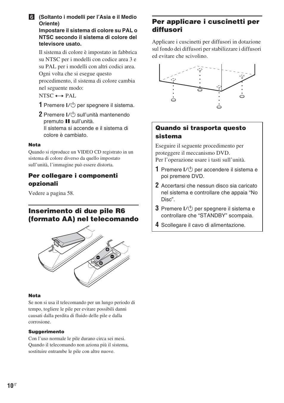 Per applicare i cuscinetti per diffusori | Sony CMT-WS2D User Manual | Page 174 / 244