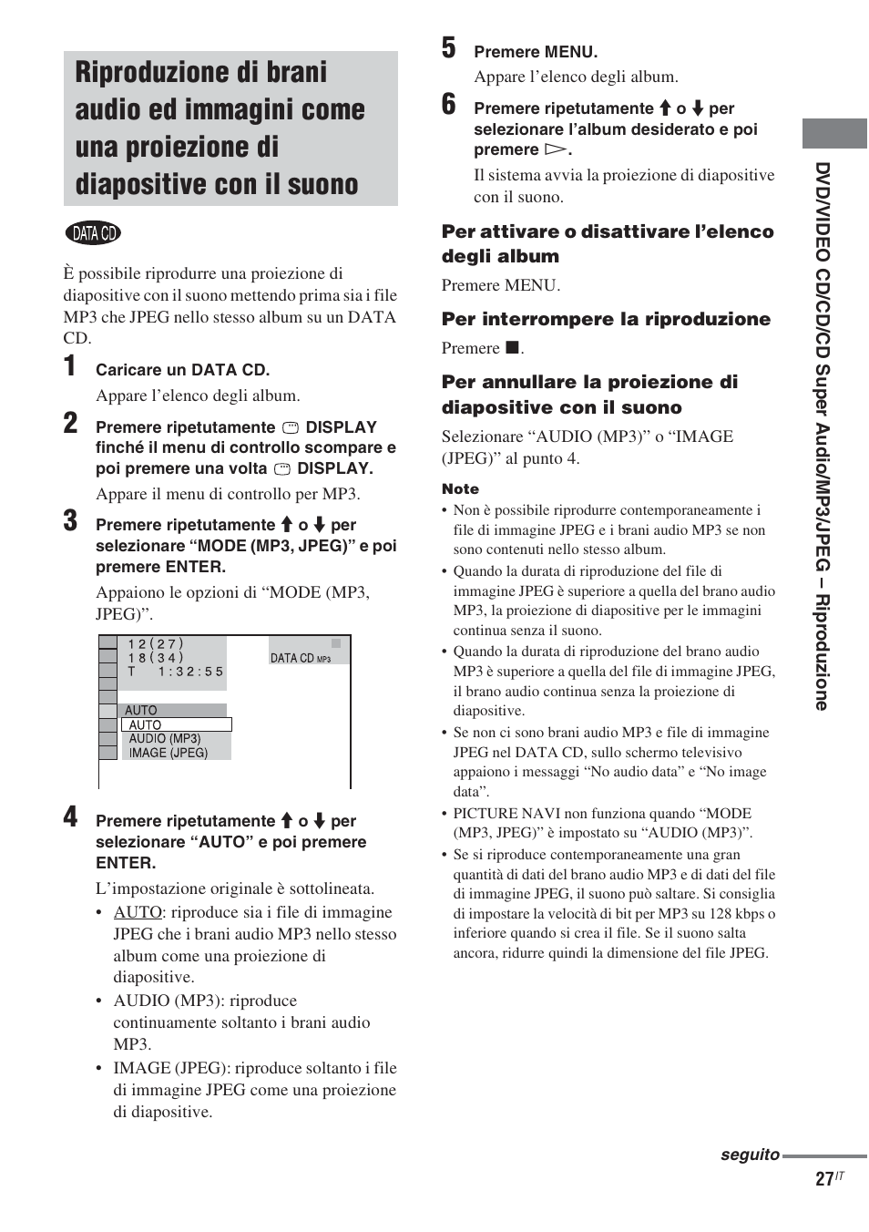 Riproduzione di brani audio ed immagini, Come una proiezione di diapositive con il suono | Sony CMT-WS2D User Manual | Page 191 / 244