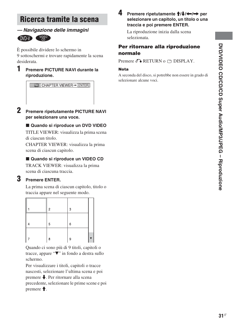 Ricerca tramite la scena, Navigazione delle immagini | Sony CMT-WS2D User Manual | Page 195 / 244