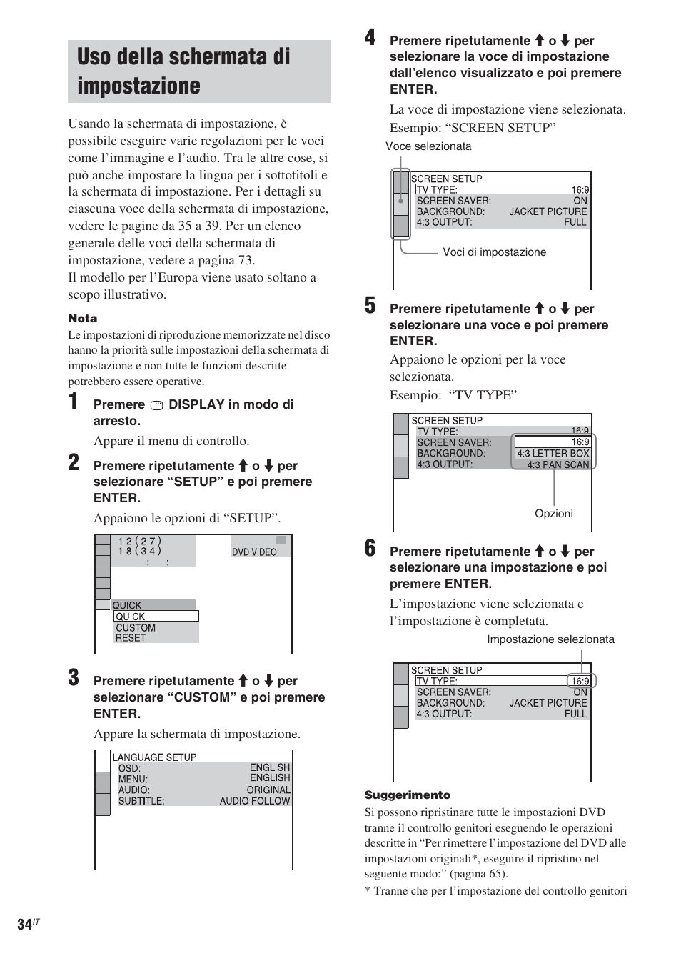 Uso della schermata di impostazione | Sony CMT-WS2D User Manual | Page 198 / 244