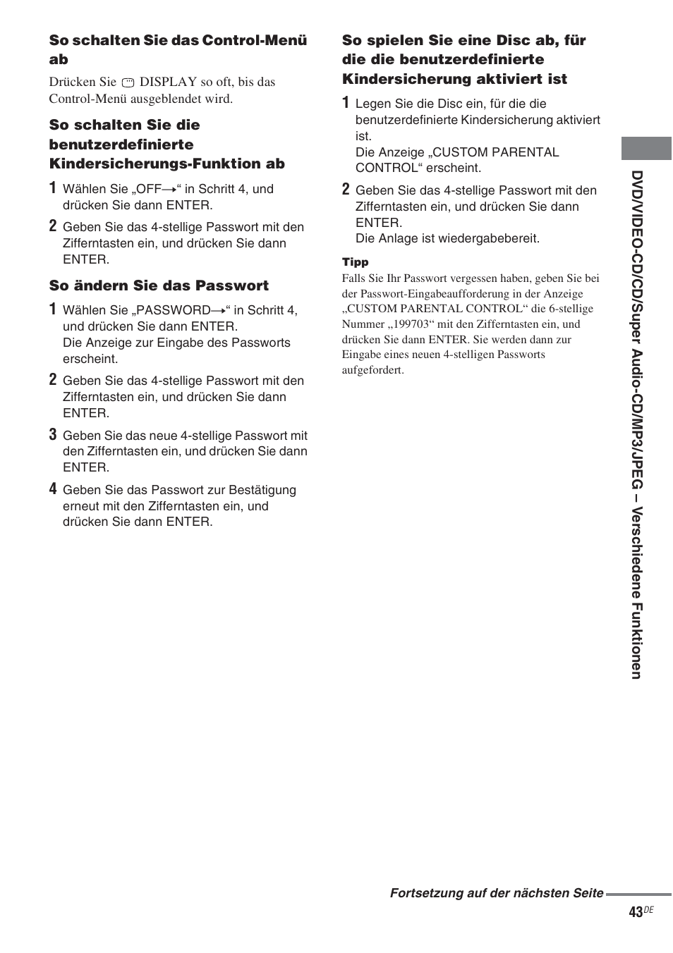 Sony CMT-WS2D User Manual | Page 43 / 244