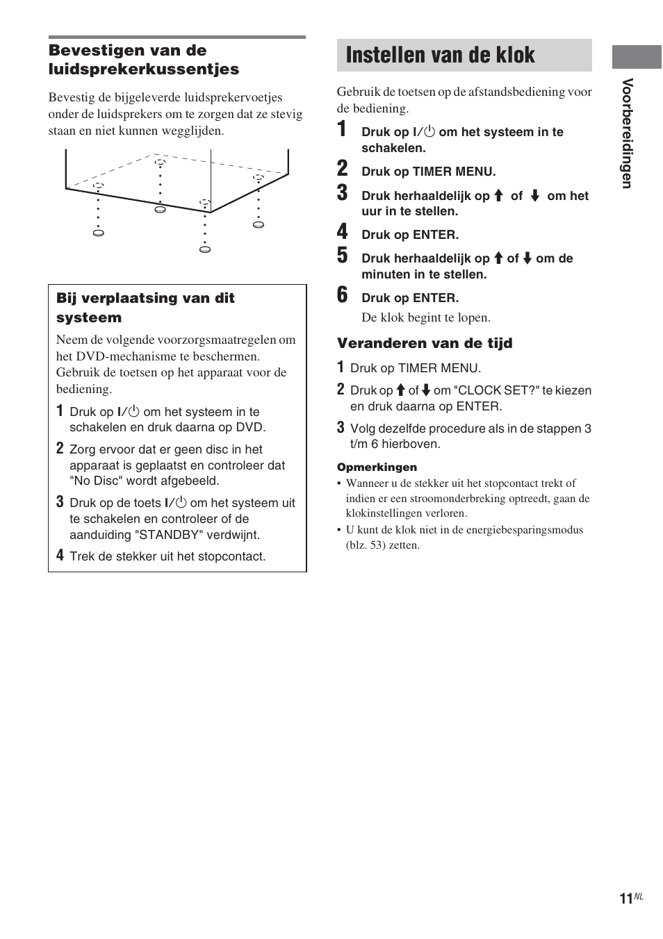 Instellen van de klok | Sony CMT-WS2D User Manual | Page 93 / 244