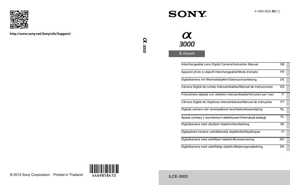 Sony ILCE-3000 User Manual | 579 pages