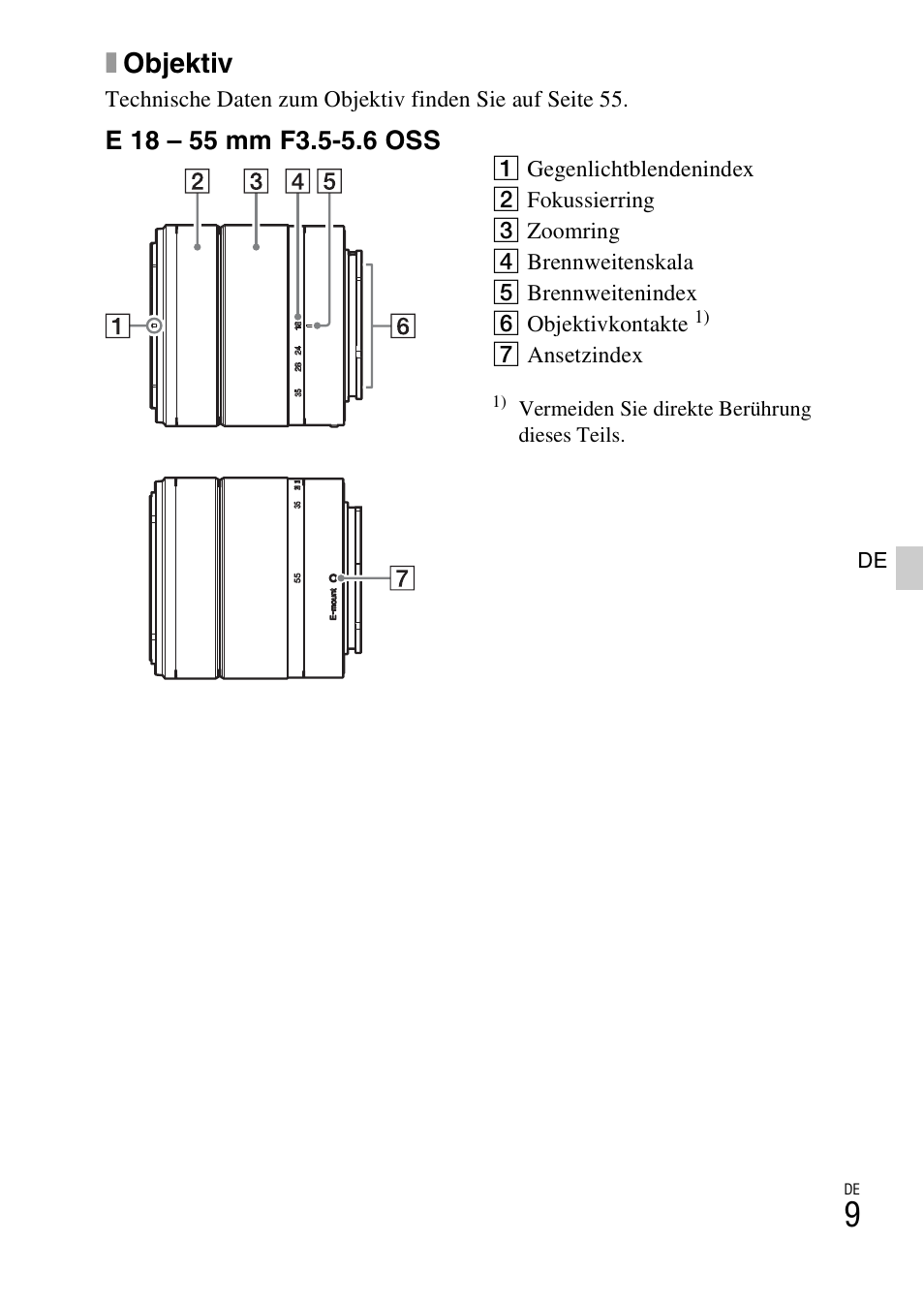 Xobjektiv | Sony ILCE-3000 User Manual | Page 123 / 579