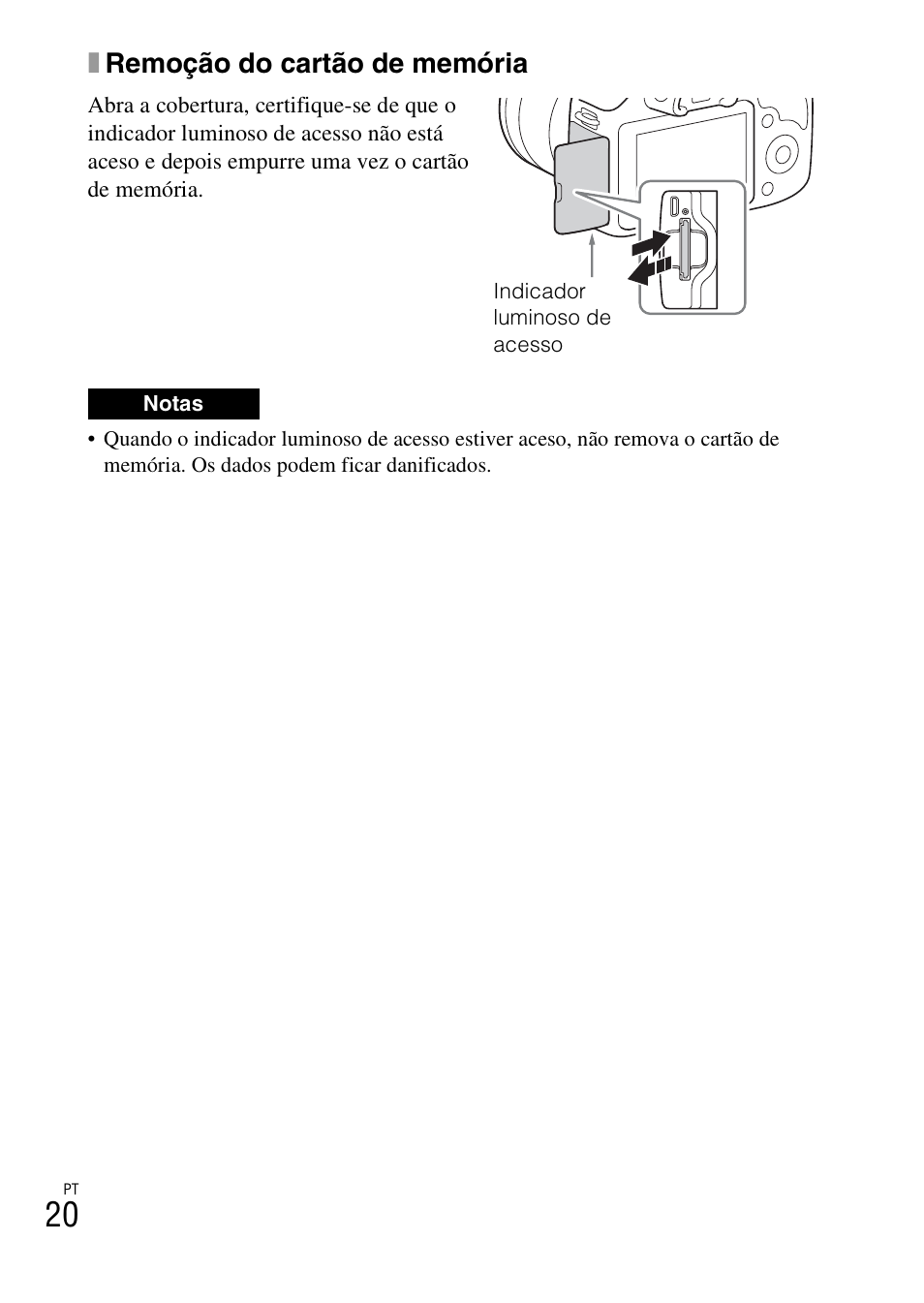 Xremoção do cartão de memória | Sony ILCE-3000 User Manual | Page 302 / 579