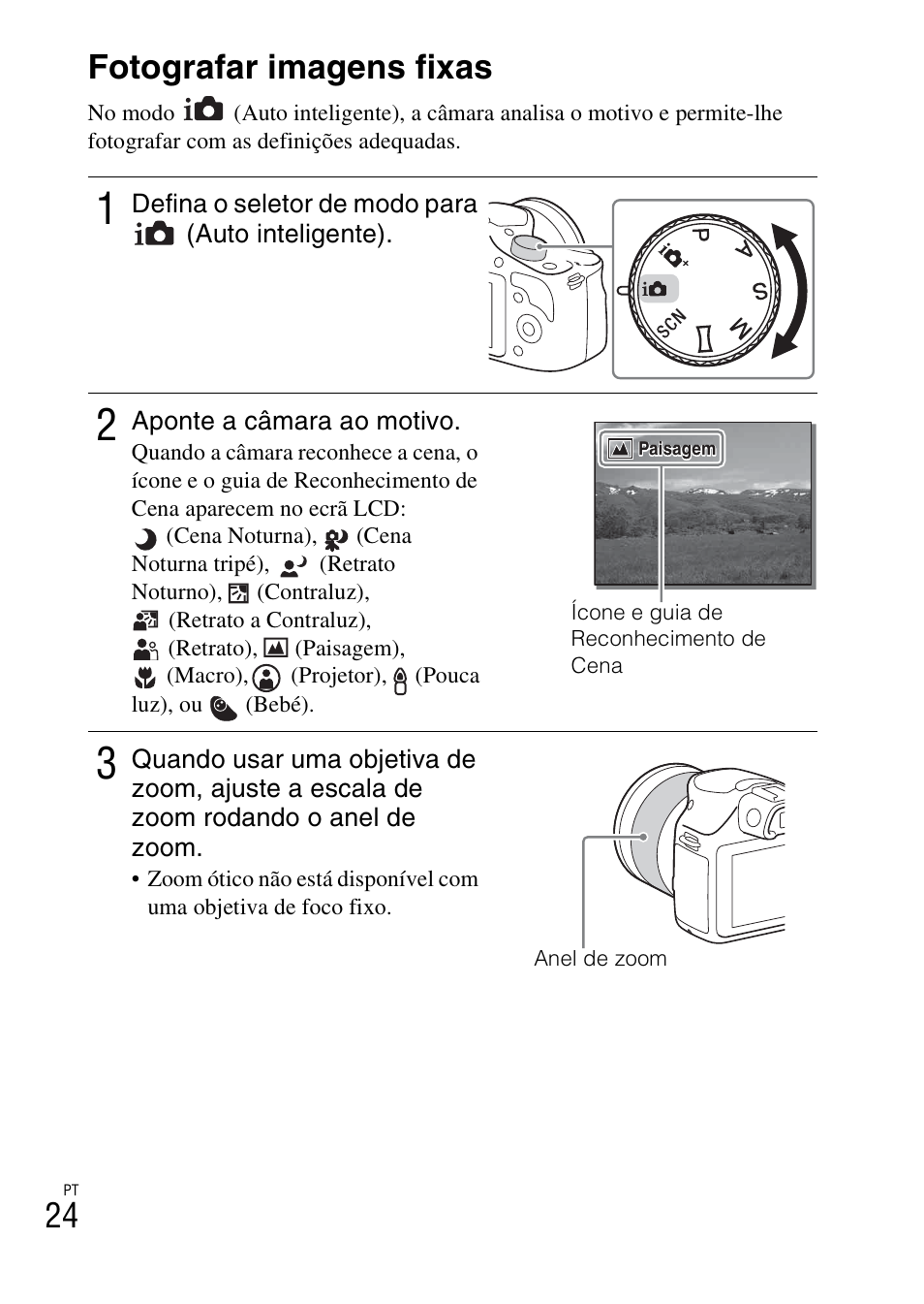 Dominar o funcionamento básico, Fotografar imagens fixas | Sony ILCE-3000 User Manual | Page 306 / 579