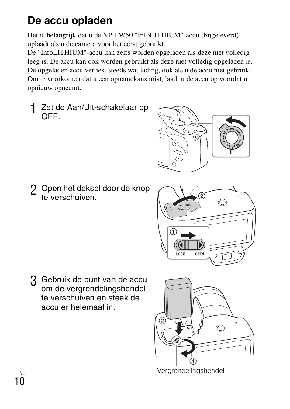 De accu opladen | Sony ILCE-3000 User Manual | Page 350 / 579