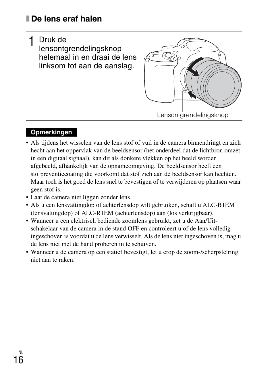Xde lens eraf halen | Sony ILCE-3000 User Manual | Page 356 / 579