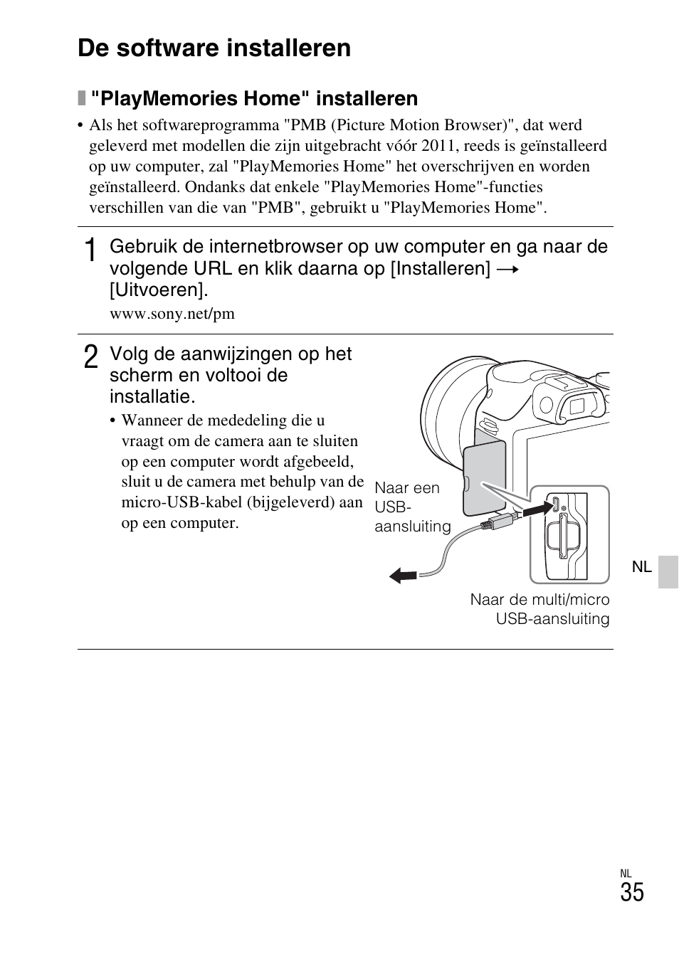 De software installeren | Sony ILCE-3000 User Manual | Page 375 / 579