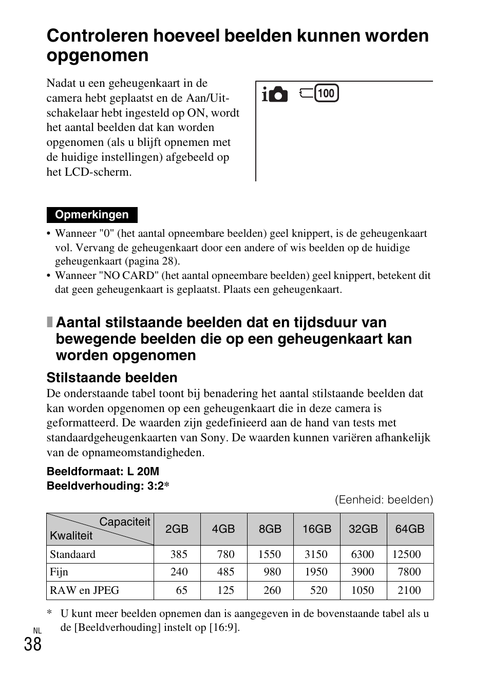 Overige, Stilstaande beelden | Sony ILCE-3000 User Manual | Page 378 / 579