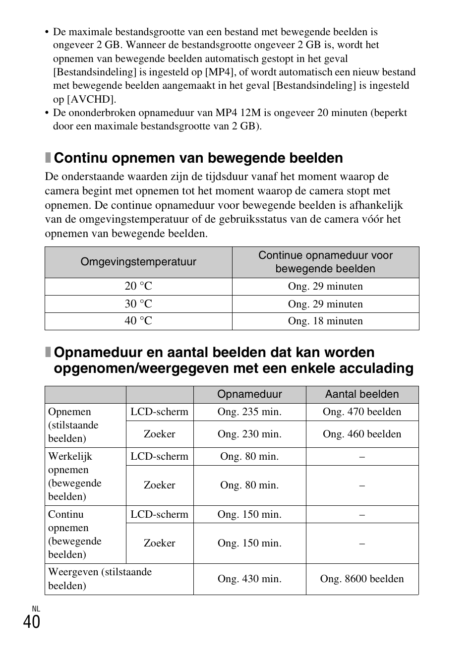 Xcontinu opnemen van bewegende beelden | Sony ILCE-3000 User Manual | Page 380 / 579