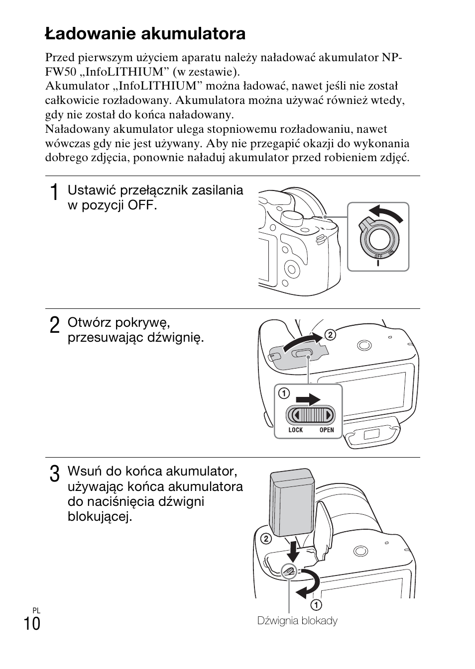 Ładowanie akumulatora | Sony ILCE-3000 User Manual | Page 406 / 579