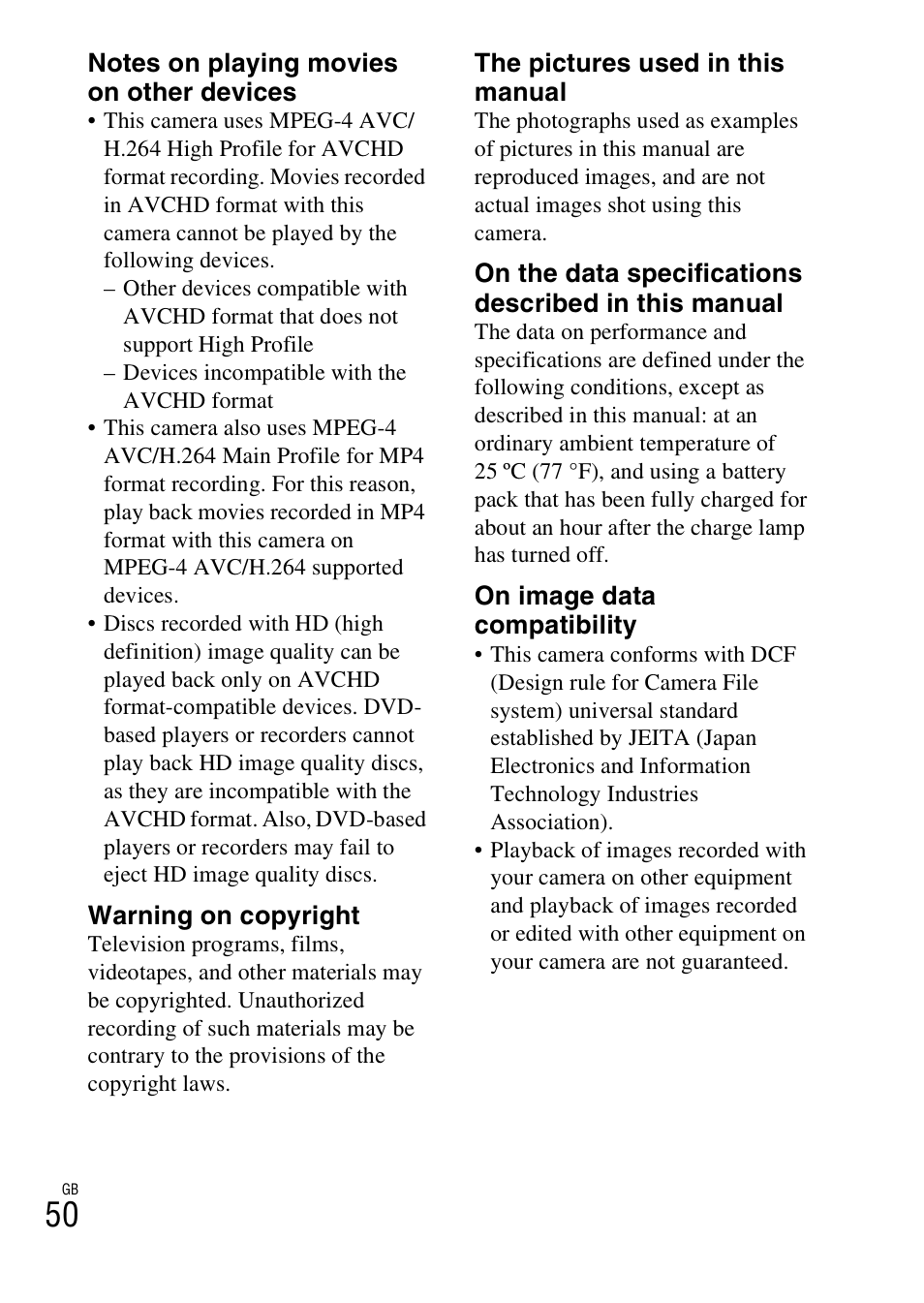 Sony ILCE-3000 User Manual | Page 50 / 579