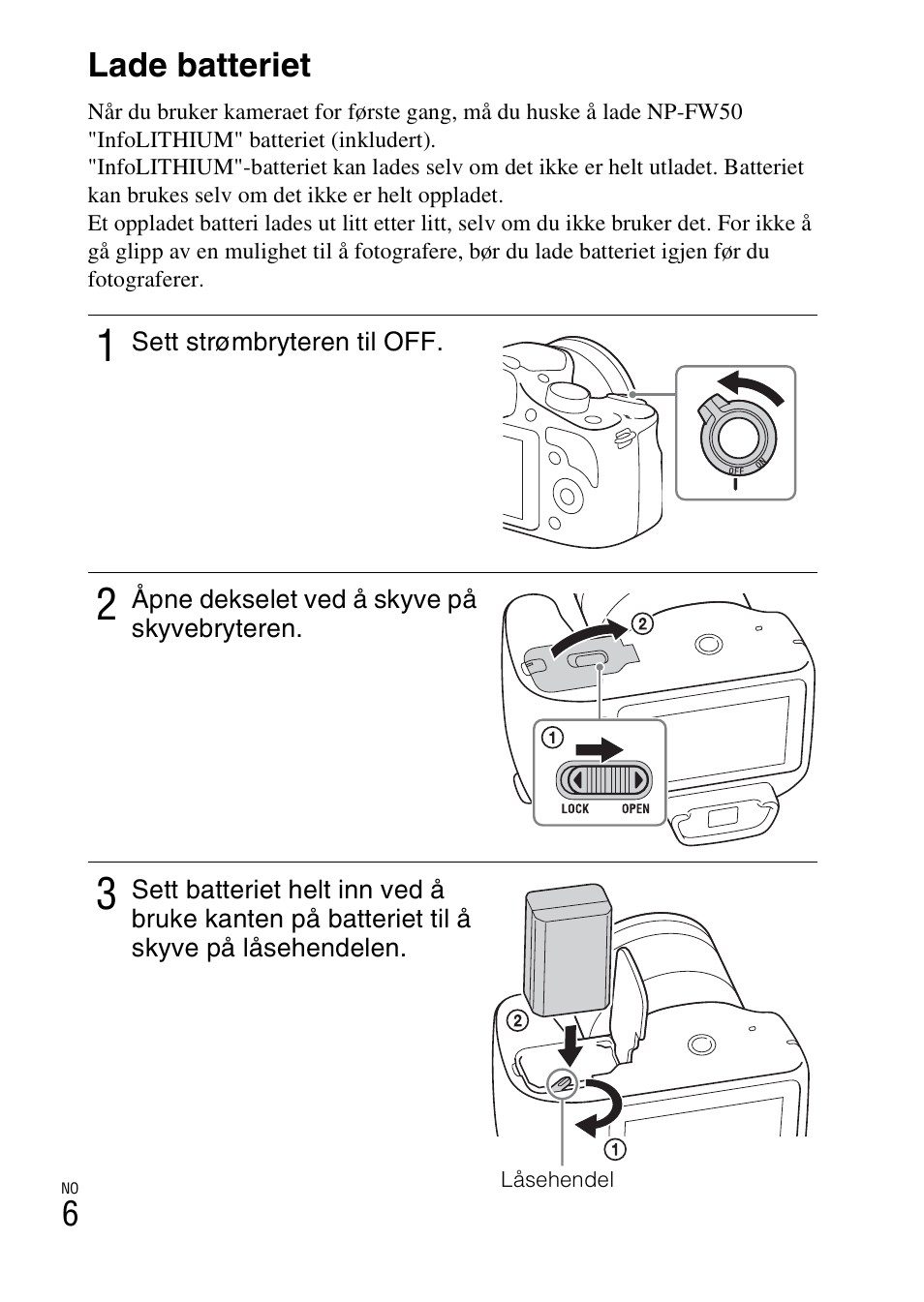 Lade batteriet | Sony ILCE-3000 User Manual | Page 520 / 579