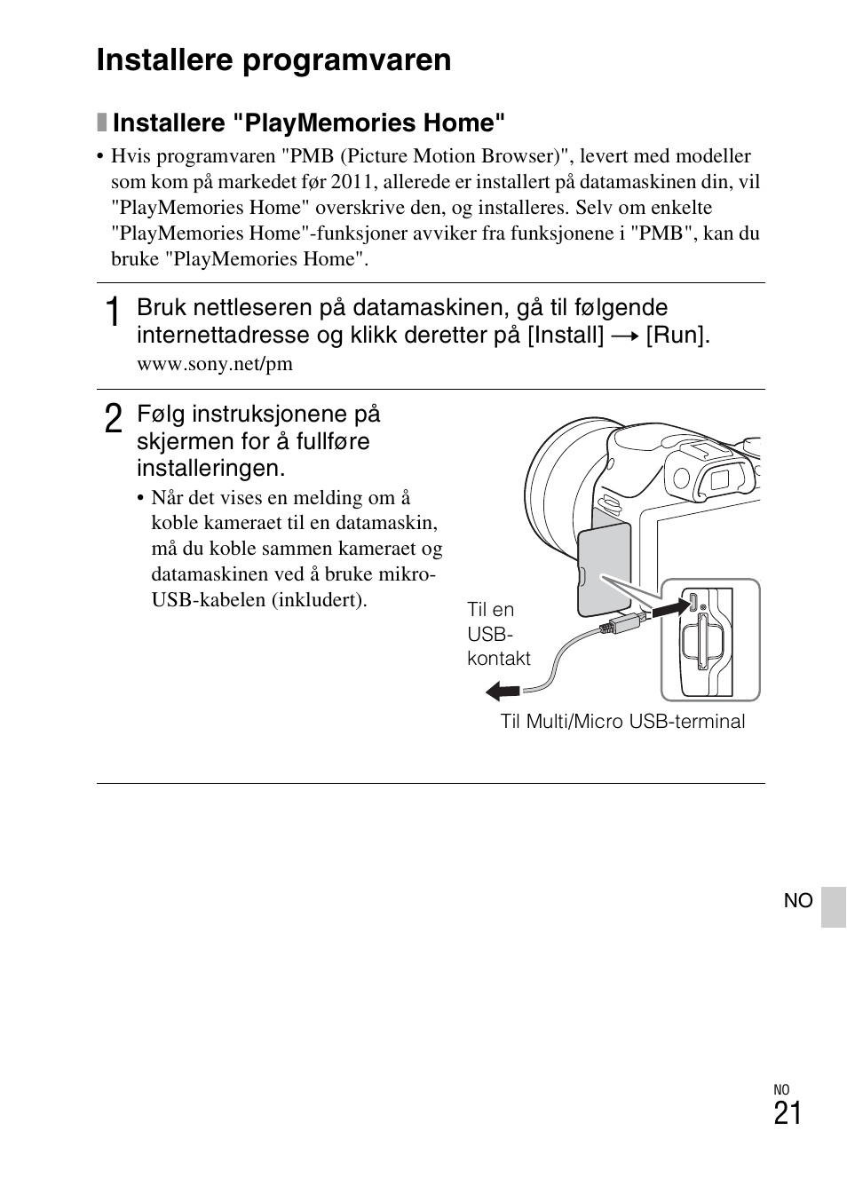 Installere programvaren | Sony ILCE-3000 User Manual | Page 535 / 579