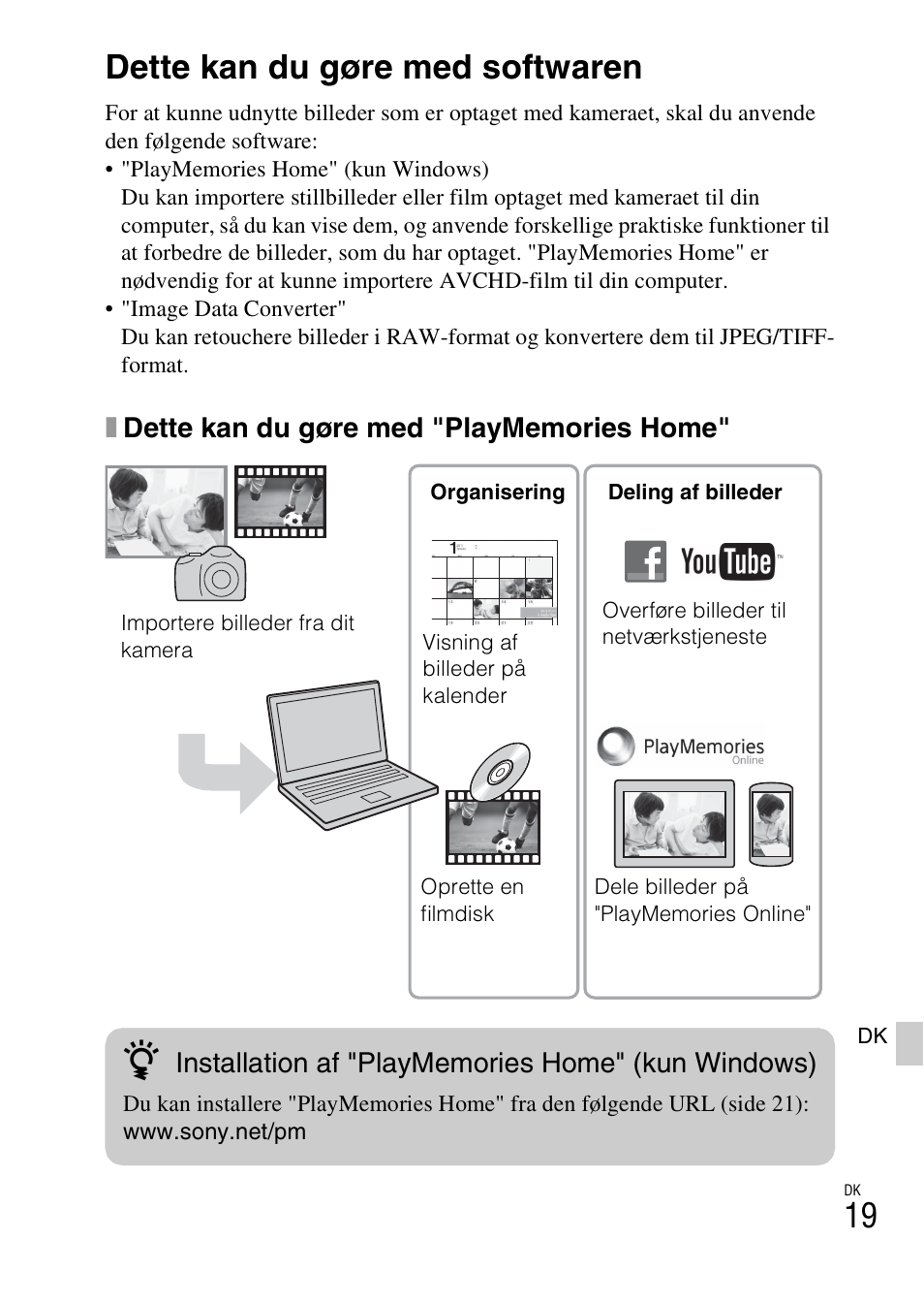 Visning af billeder på en computer, Dette kan du gøre med softwaren | Sony ILCE-3000 User Manual | Page 563 / 579