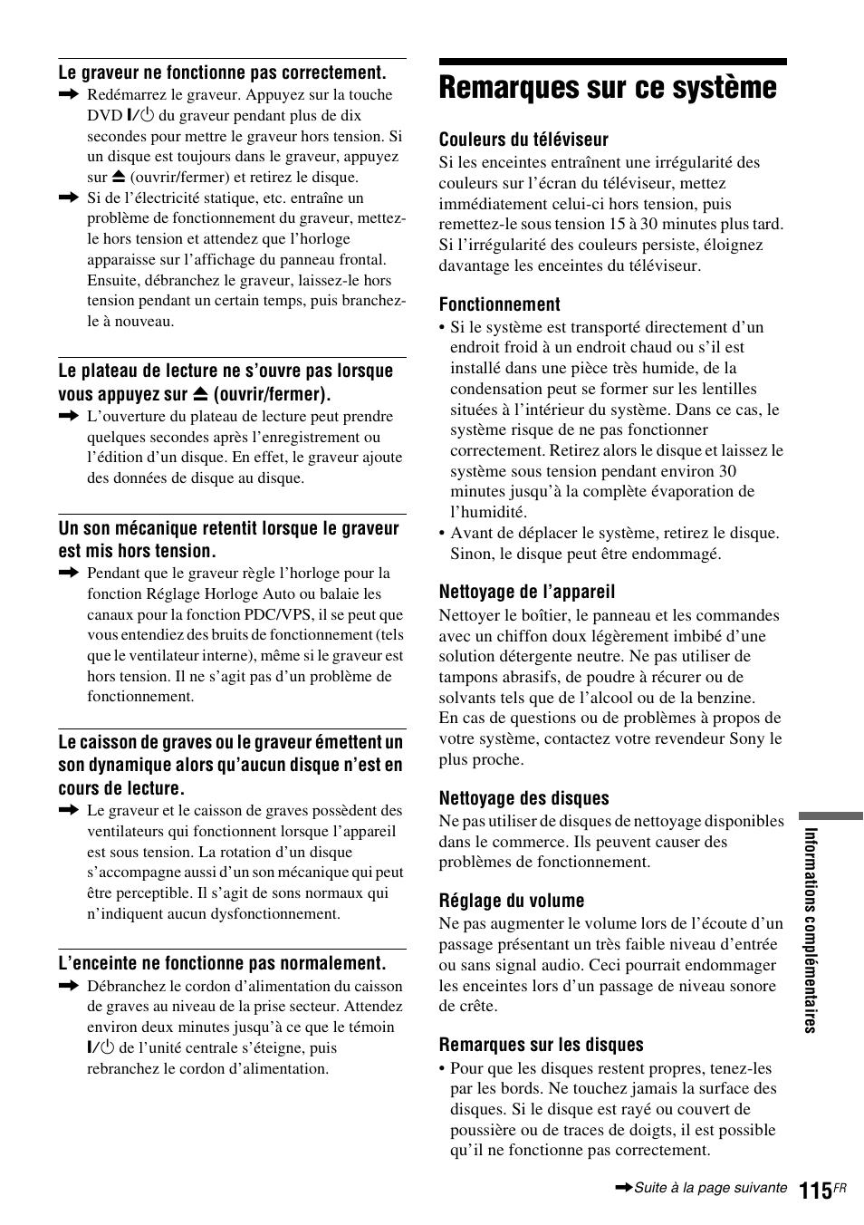Remarques sur ce système | Sony DAR-RD100 User Manual | Page 115 / 520