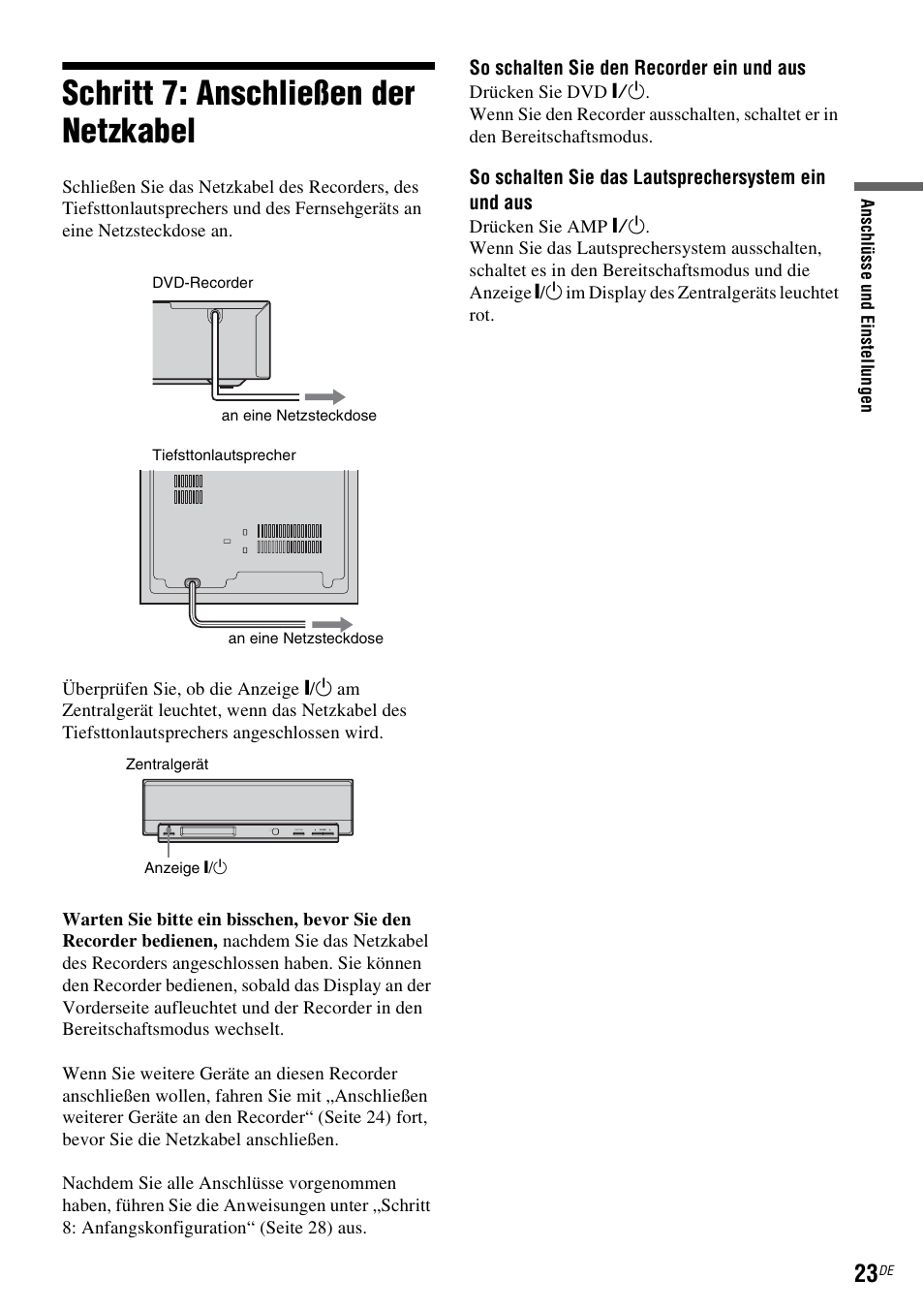 Schritt 7: anschließen der netzkabel, Seite 23) | Sony DAR-RD100 User Manual | Page 153 / 520