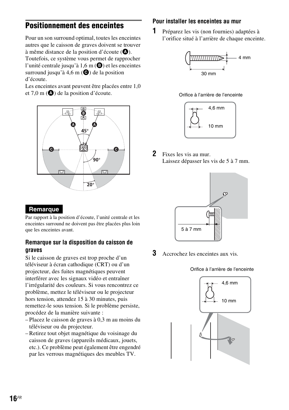 Positionnement des enceintes | Sony DAR-RD100 User Manual | Page 16 / 520
