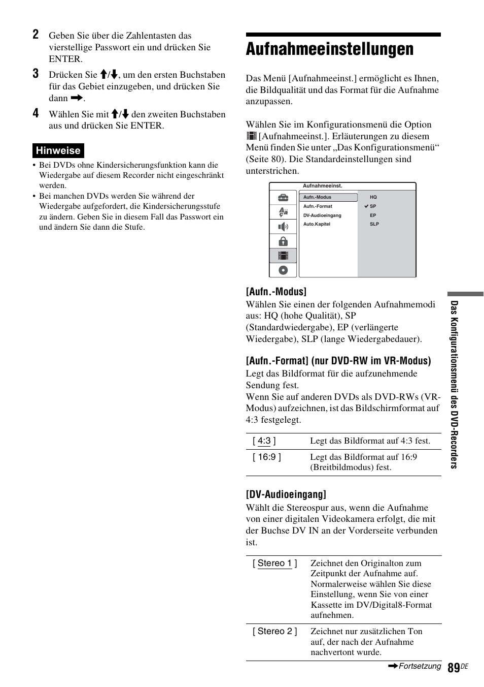 Aufnahmeeinstellungen, Seite 89) | Sony DAR-RD100 User Manual | Page 219 / 520