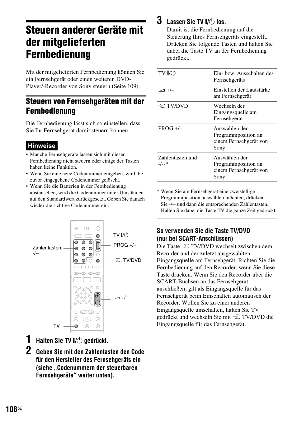 Steuern von fernsehgeräten mit der fernbedienung | Sony DAR-RD100 User Manual | Page 238 / 520