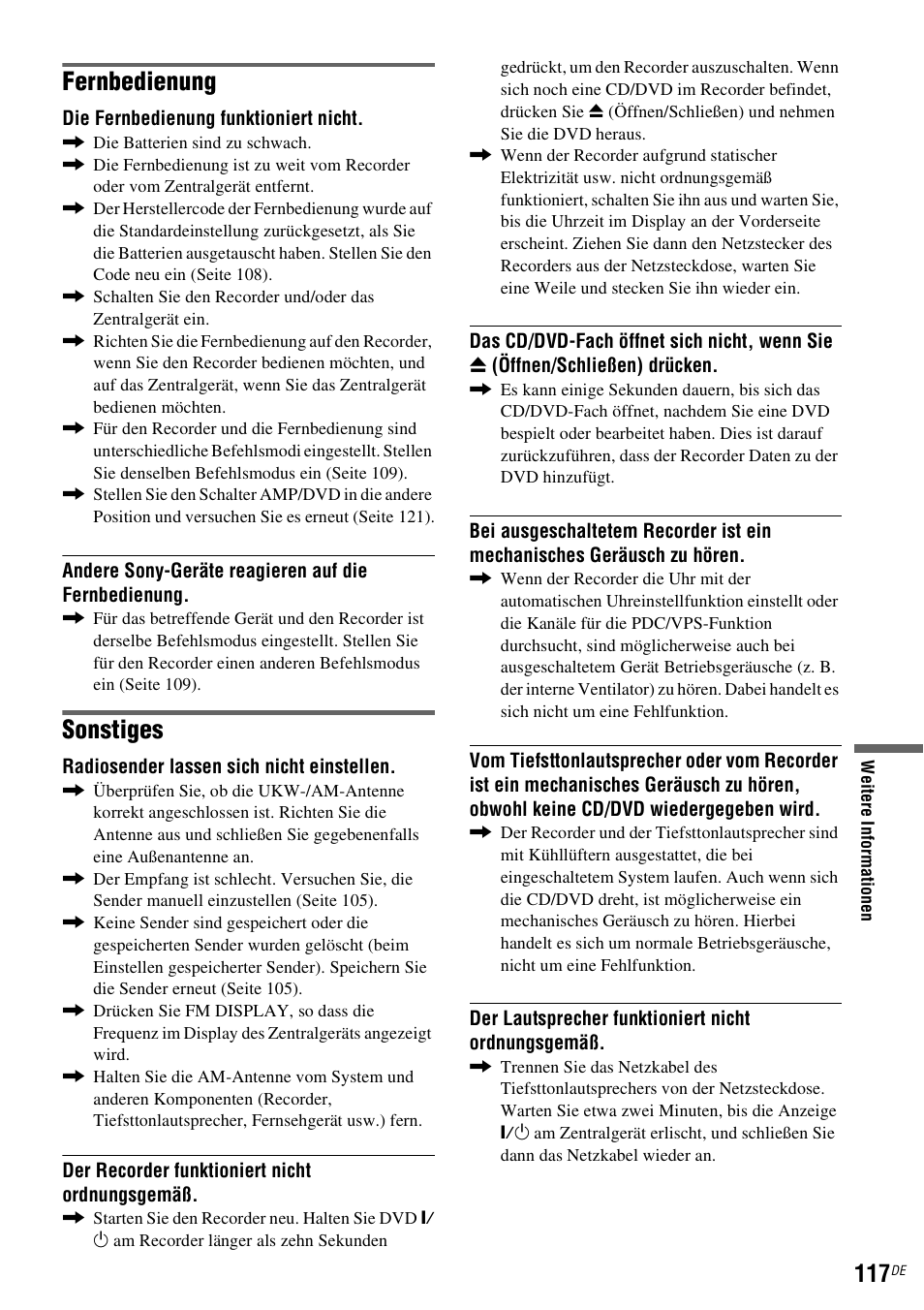 Fernbedienung, Sonstiges | Sony DAR-RD100 User Manual | Page 247 / 520