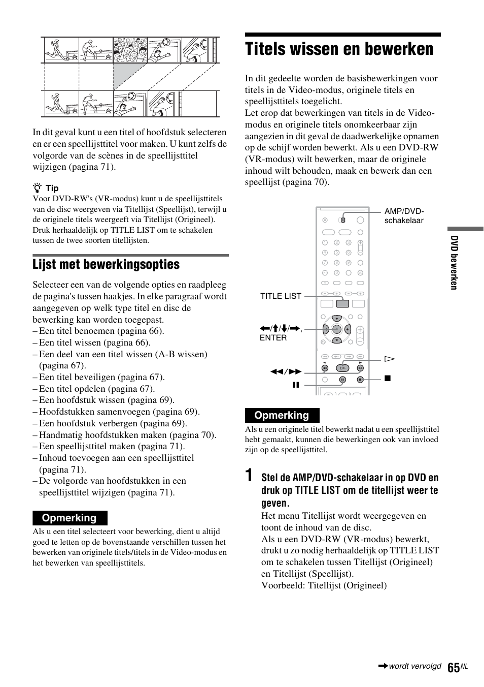 Titels wissen en bewerken, Lijst met bewerkingsopties, Opmerking | Sony DAR-RD100 User Manual | Page 329 / 520