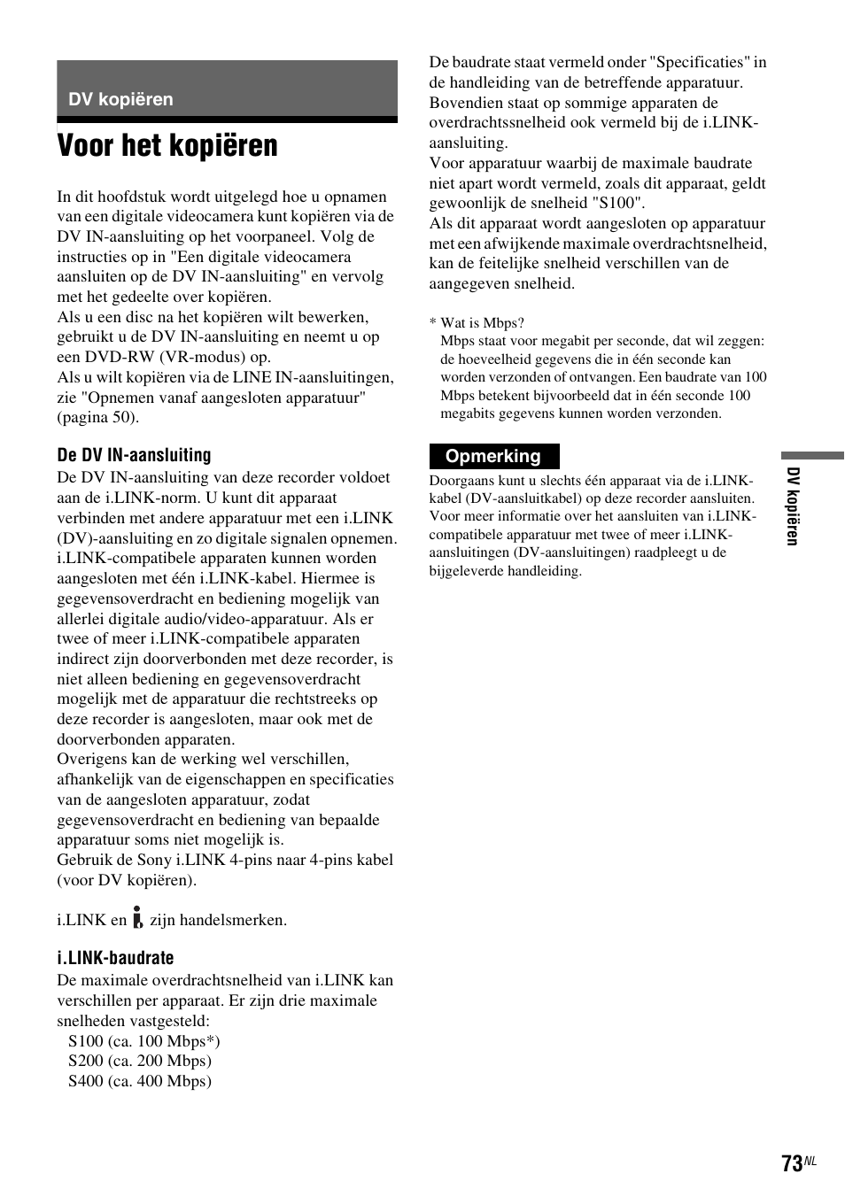 Dv kopiëren, Voor het kopiëren | Sony DAR-RD100 User Manual | Page 337 / 520