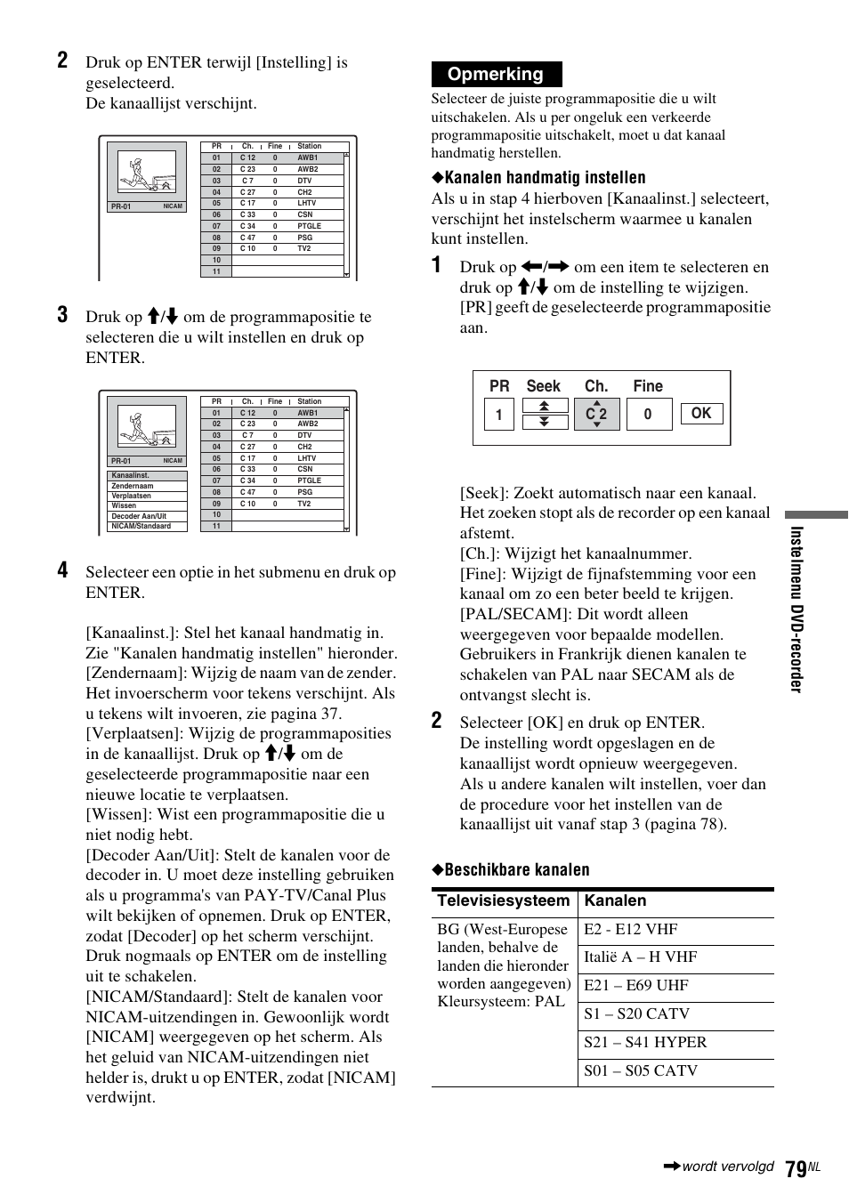 Opmerking, Pr seek ch. fine | Sony DAR-RD100 User Manual | Page 343 / 520