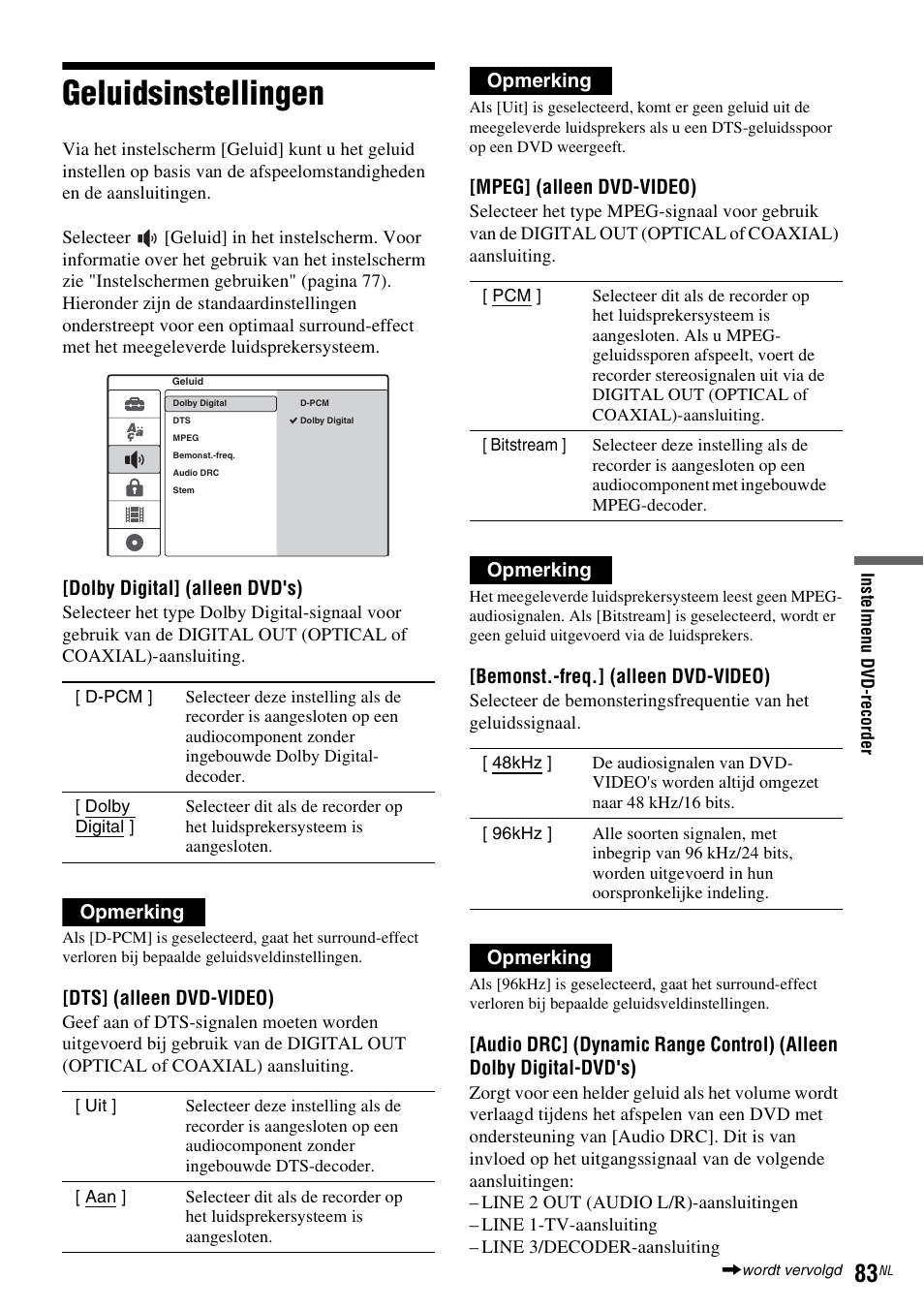 Geluidsinstellingen | Sony DAR-RD100 User Manual | Page 347 / 520