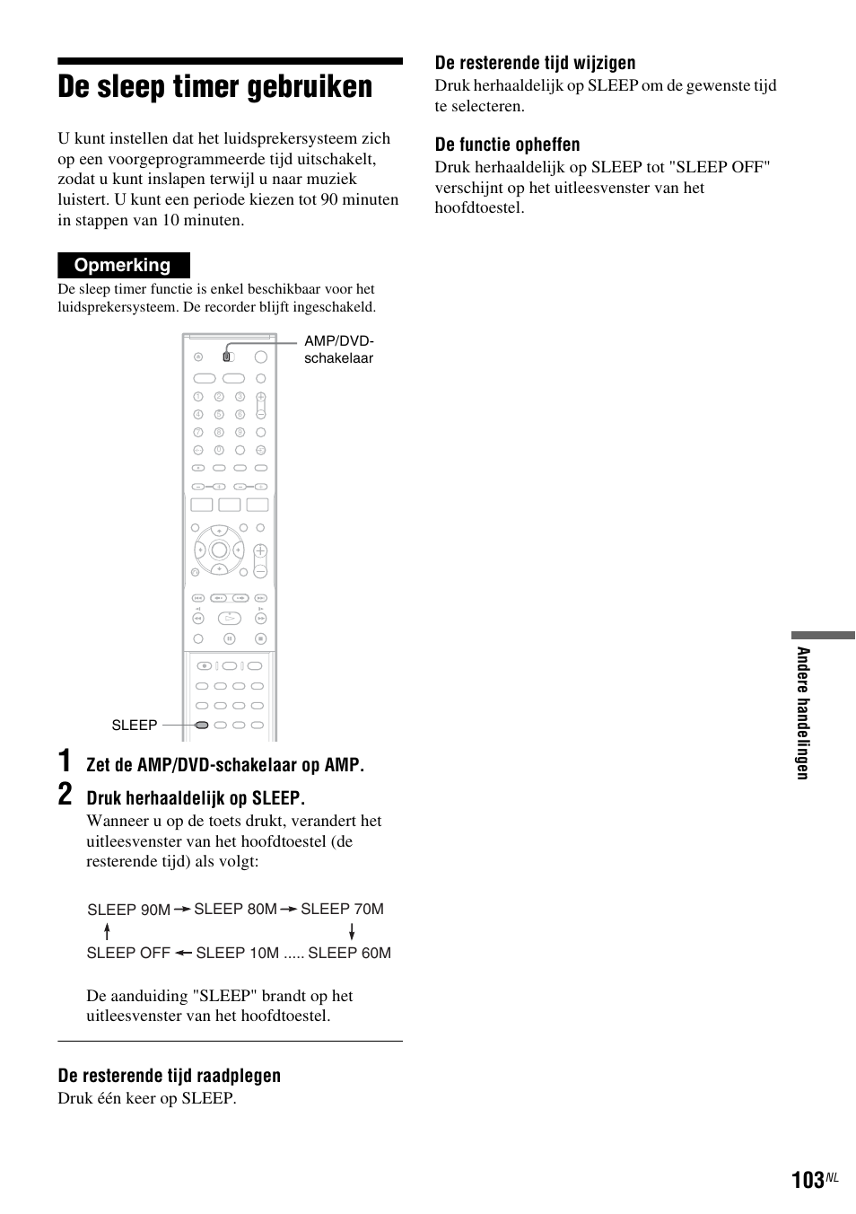De sleep timer gebruiken | Sony DAR-RD100 User Manual | Page 367 / 520
