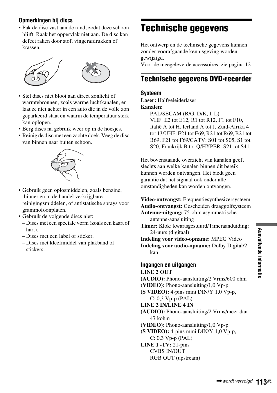 Technische gegevens, Technische gegevens dvd-recorder | Sony DAR-RD100 User Manual | Page 377 / 520