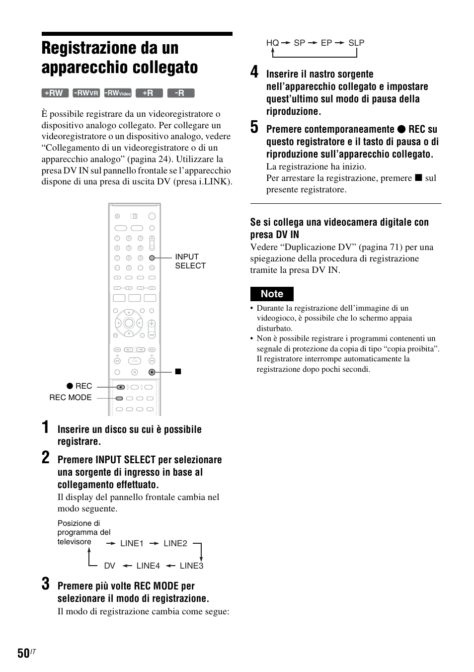 Registrazione da un apparecchio collegato | Sony DAR-RD100 User Manual | Page 442 / 520
